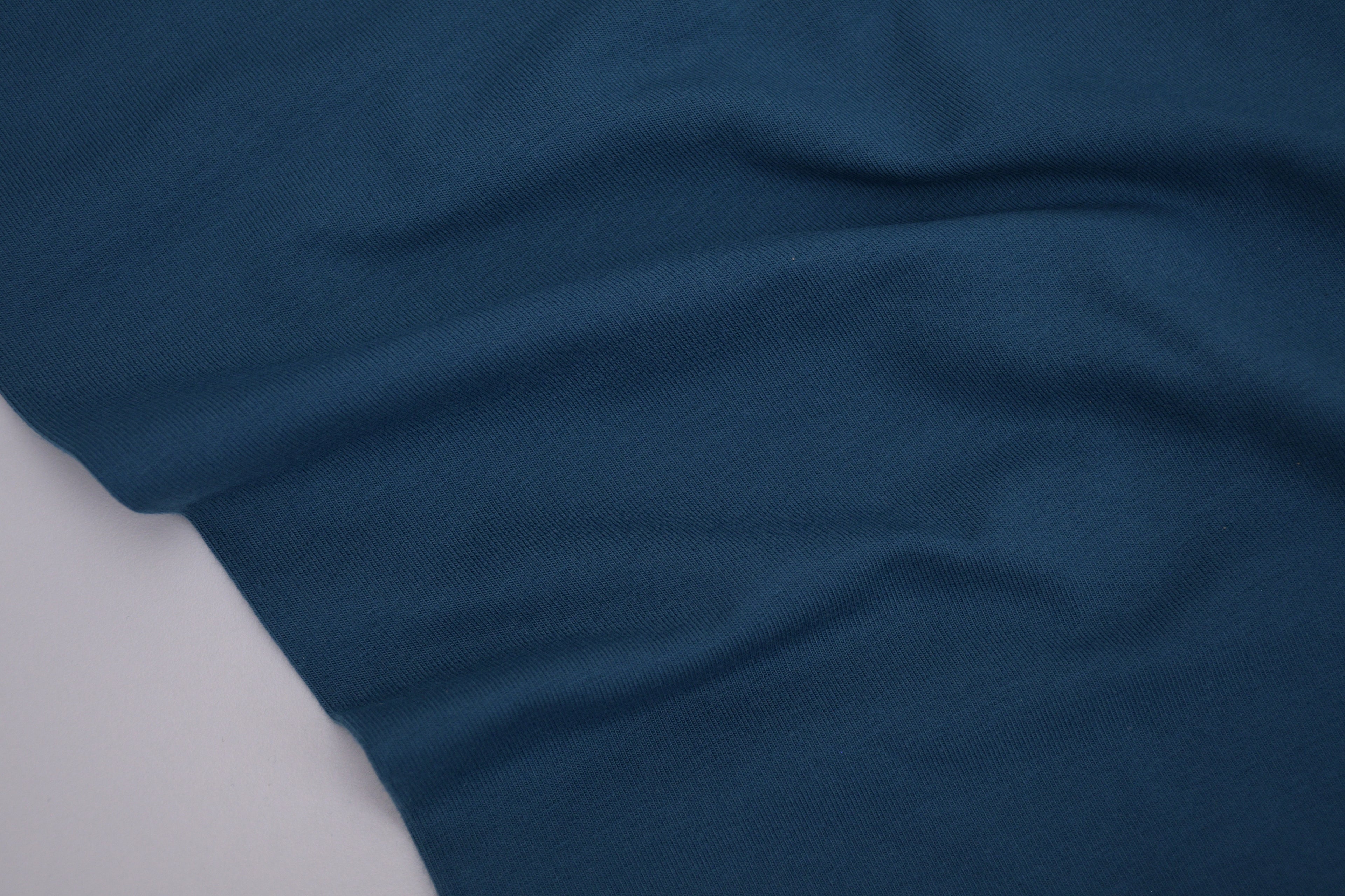 Single Jersey Knit Cotton Spandex Fabric - Teal Blue