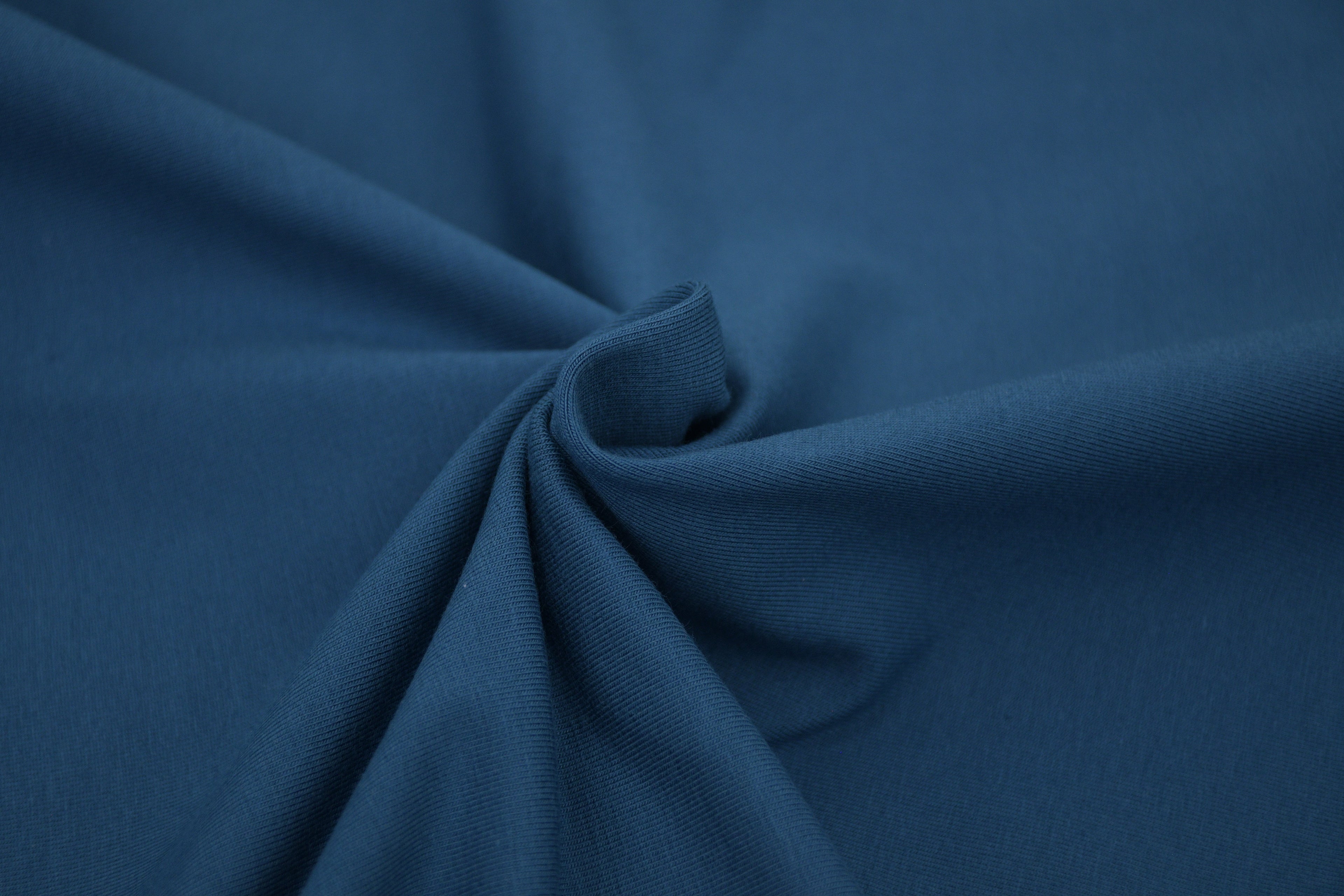 Single Jersey Knit Cotton Spandex Fabric - Teal Blue