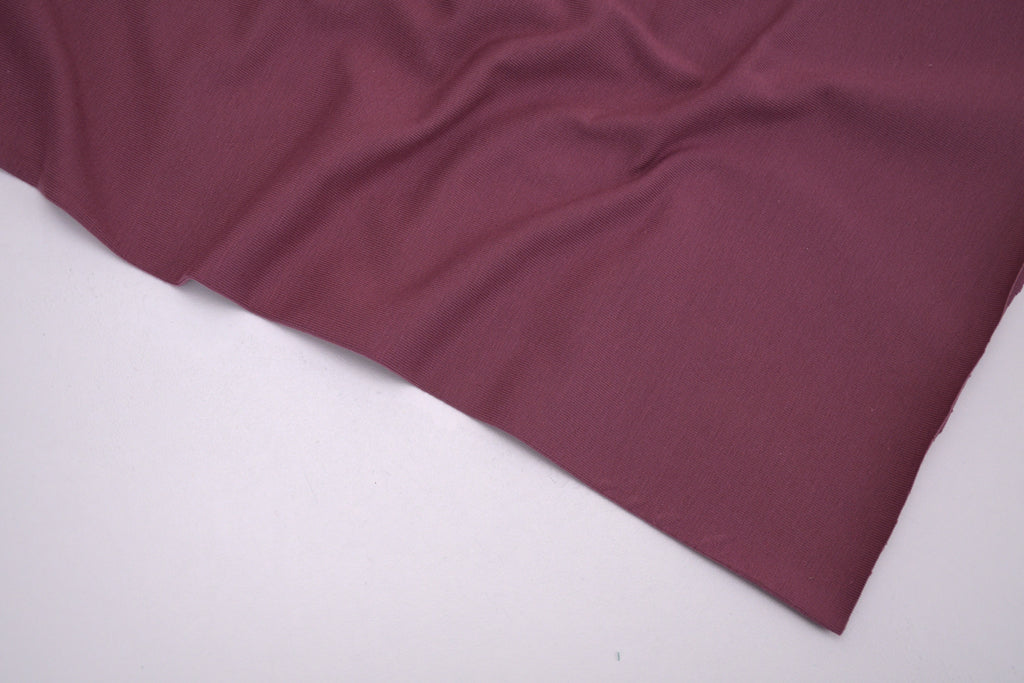 Single Jersey Knit Cotton Spandex Fabric - Soft Plum