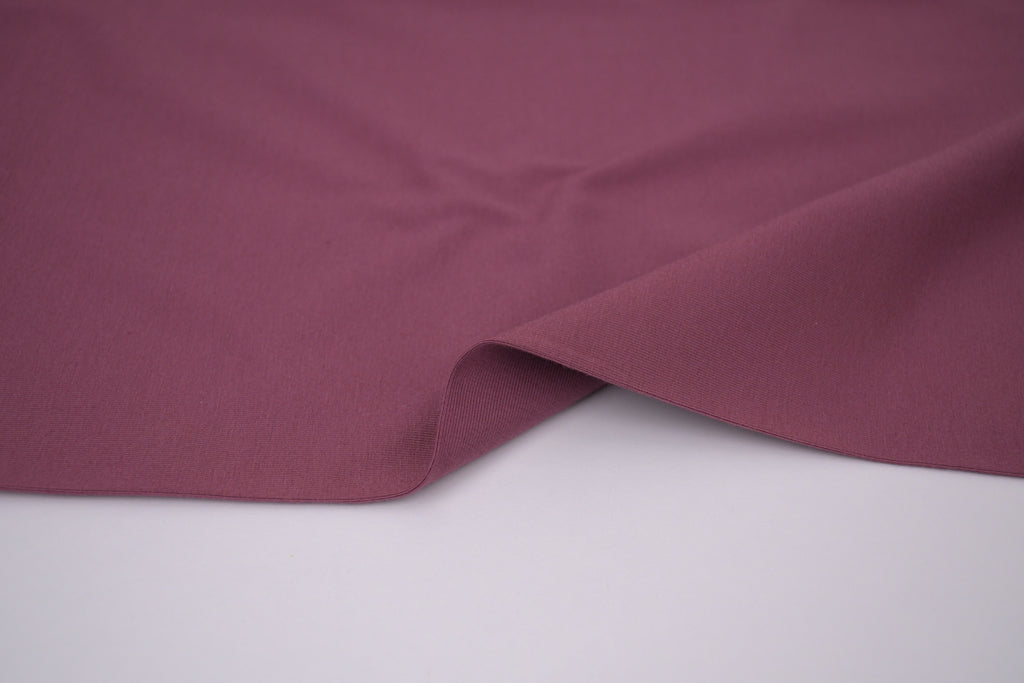 Single Jersey Knit Cotton Spandex Fabric - Soft Plum
