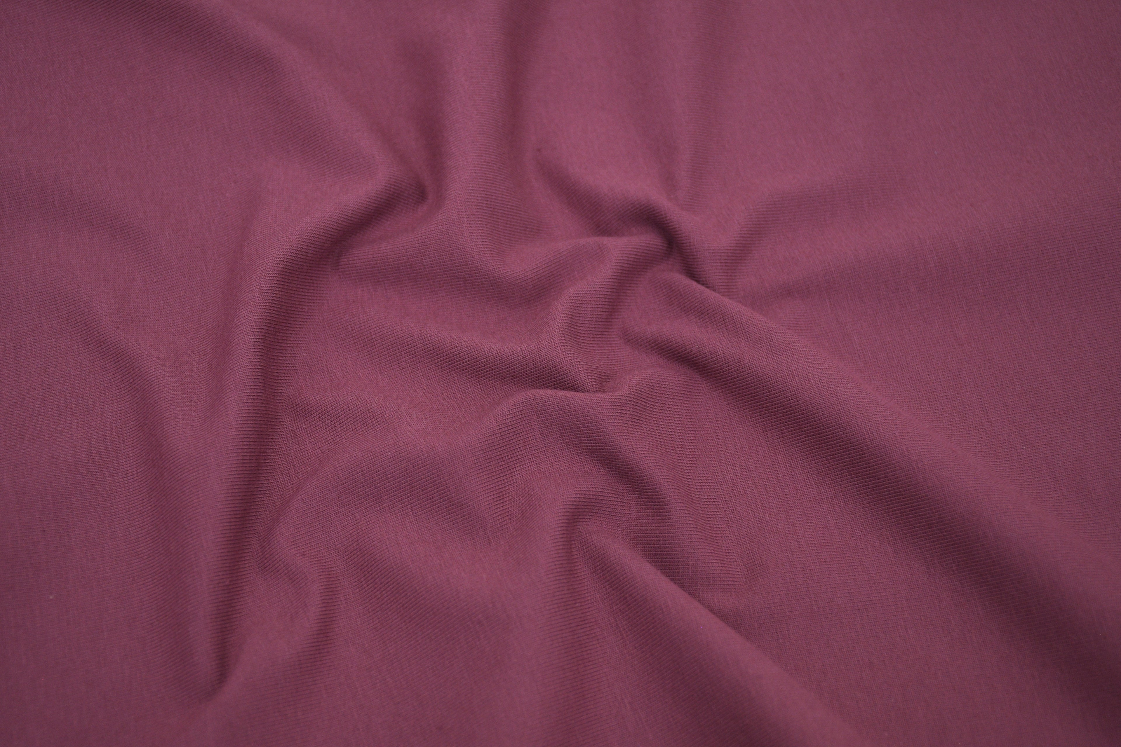 Single Jersey Knit Cotton Spandex Fabric - Soft Plum