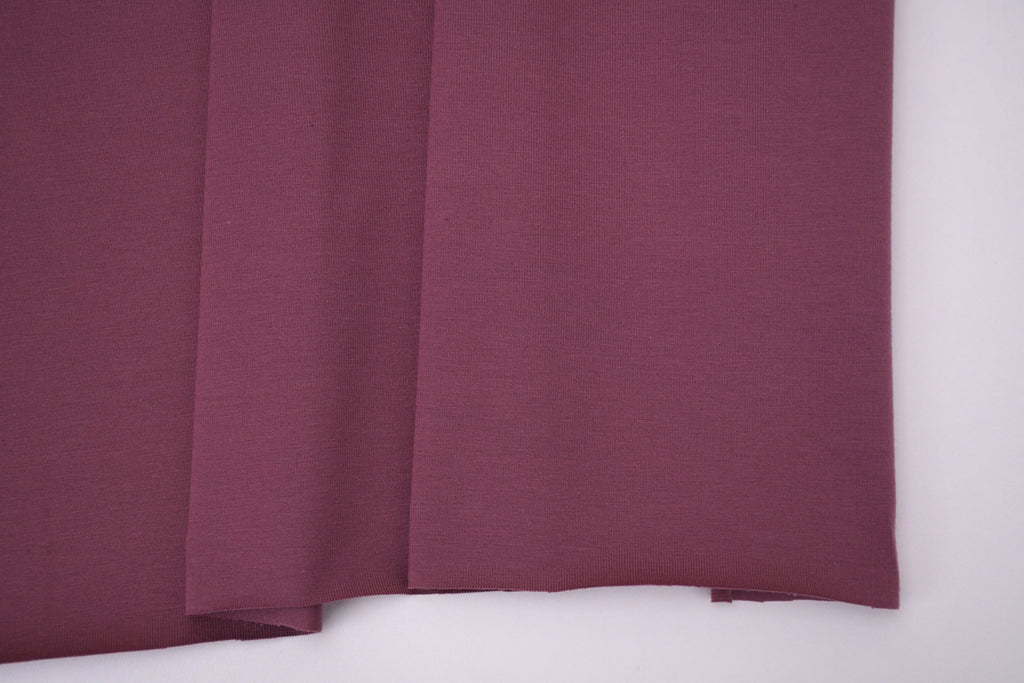 Single Jersey Knit Cotton Spandex Fabric - Soft Plum