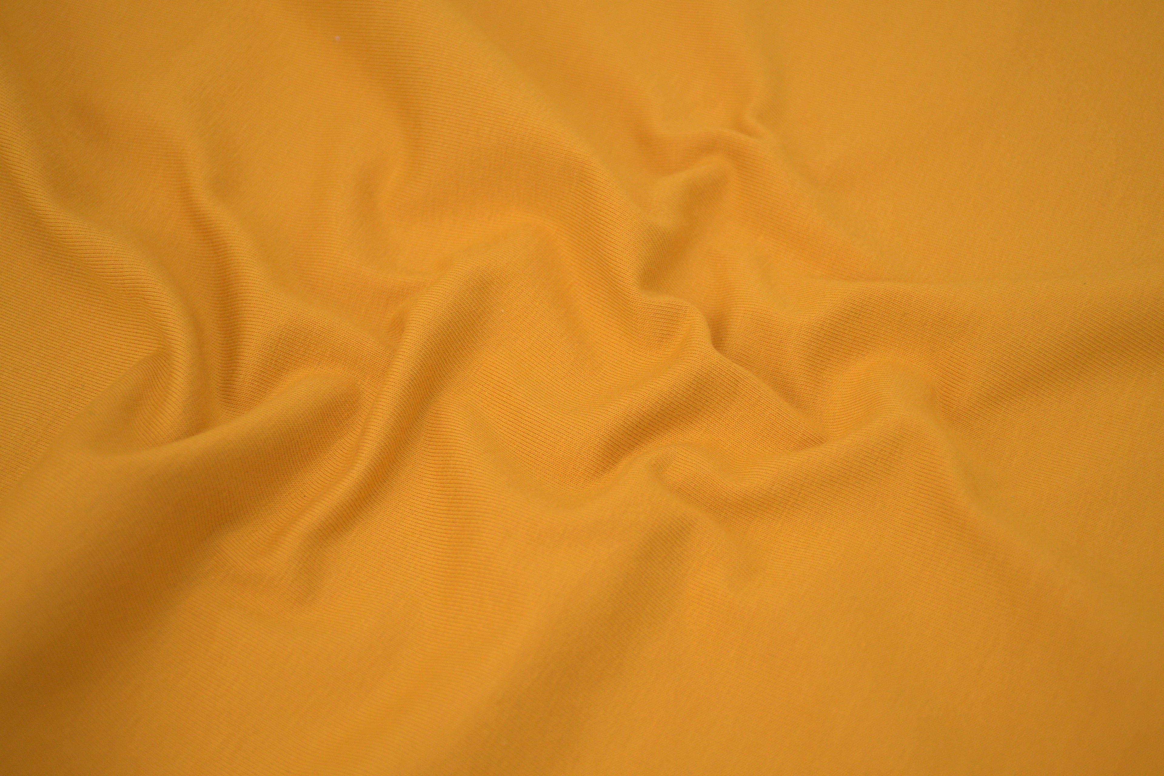 Single Jersey Knit Cotton Spandex Fabric - Sunflower