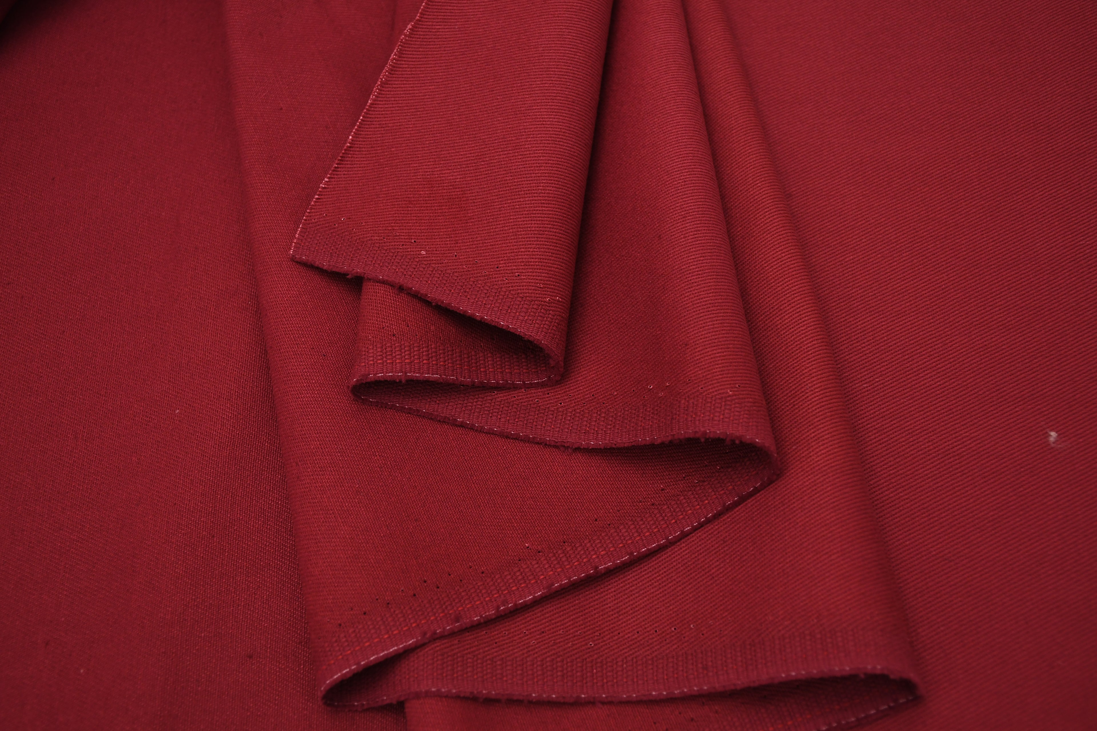 100% Cotton Bull Denim Fabric -  Wine