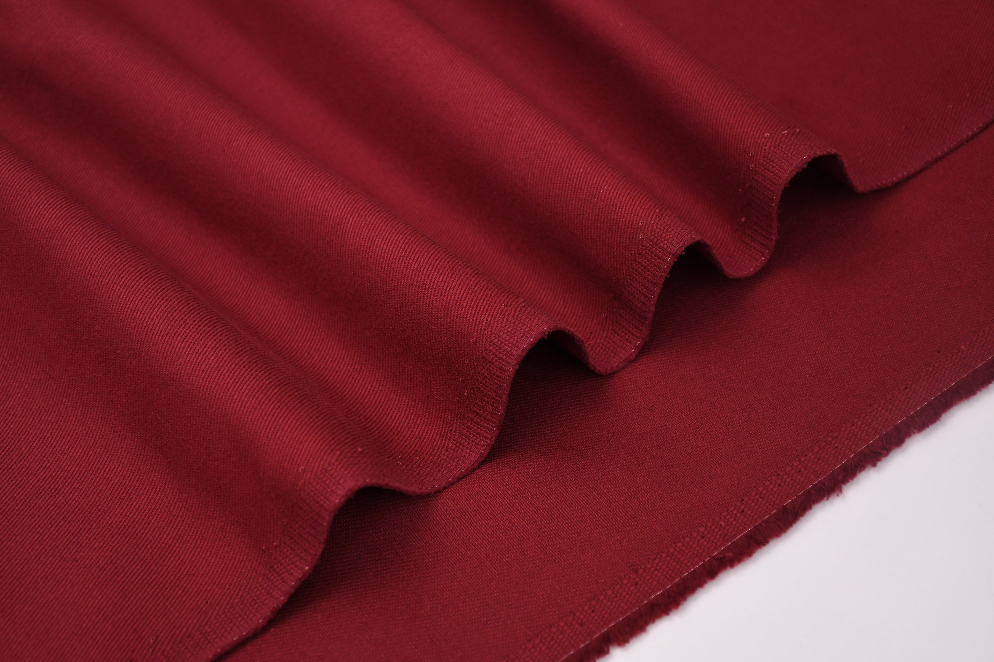 100% Cotton Bull Denim Fabric -  Wine