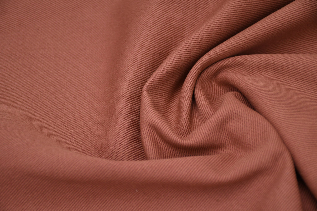 100% Cotton Bull Denim Fabric - Pink Clay