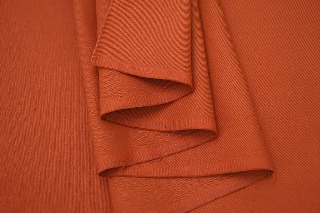 100% Cotton Bull Denim Fabric - Burnt Coral