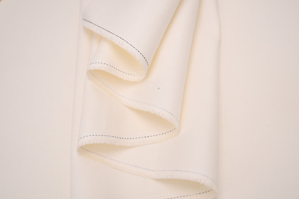 100% Cotton Bull Denim Fabric - Off White