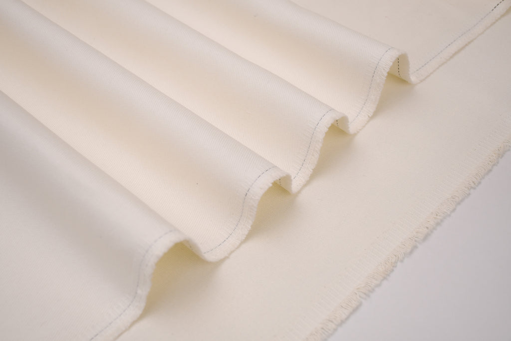 100% Cotton Bull Denim Fabric - Off White