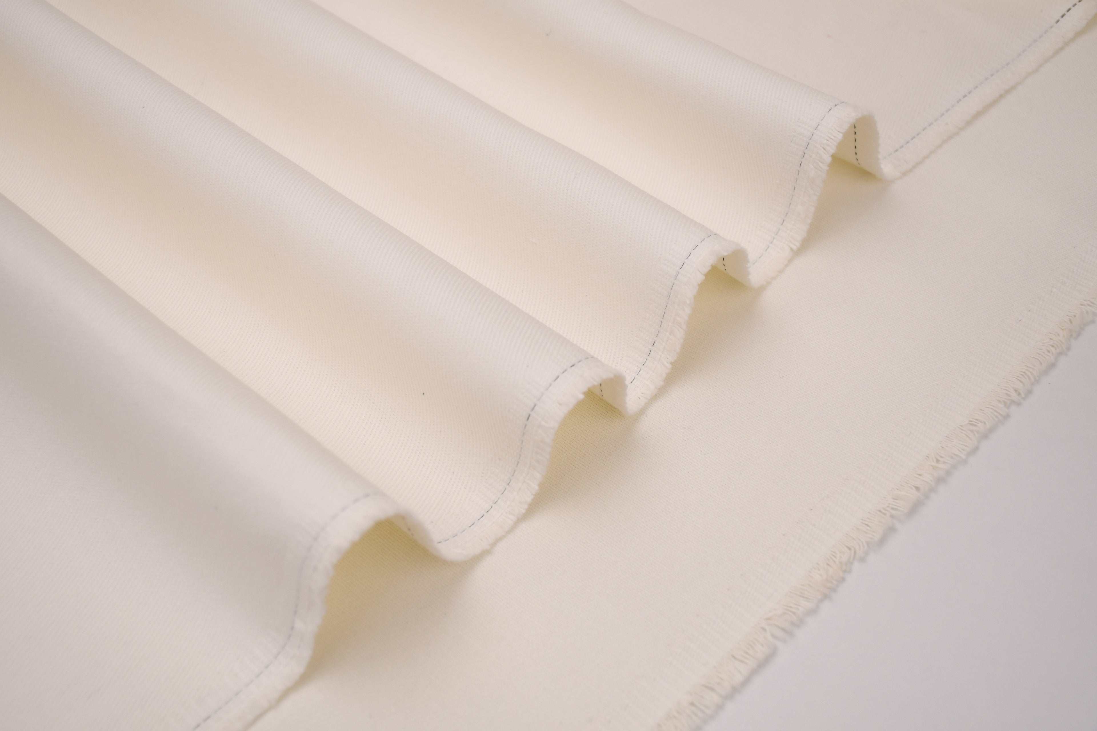 100% Cotton Bull Denim Fabric - Off White