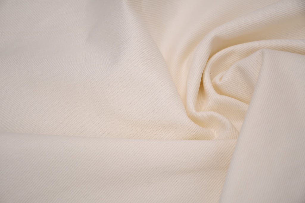 100% Cotton Bull Denim Fabric - Off White