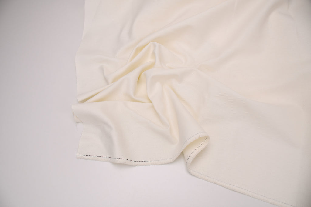100% Cotton Bull Denim Fabric - Off White