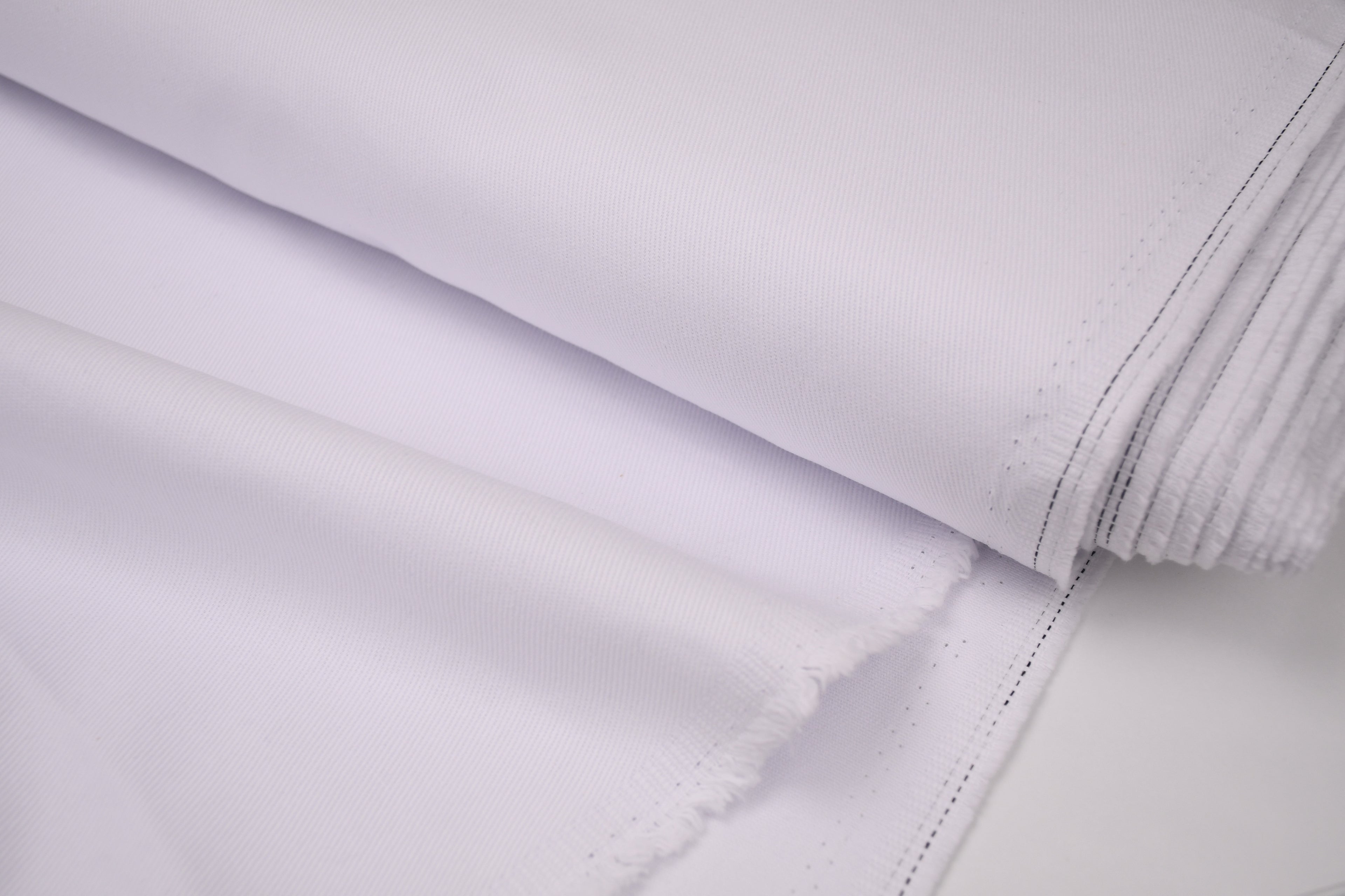 100% Cotton Bull Denim Fabric - Cloud White