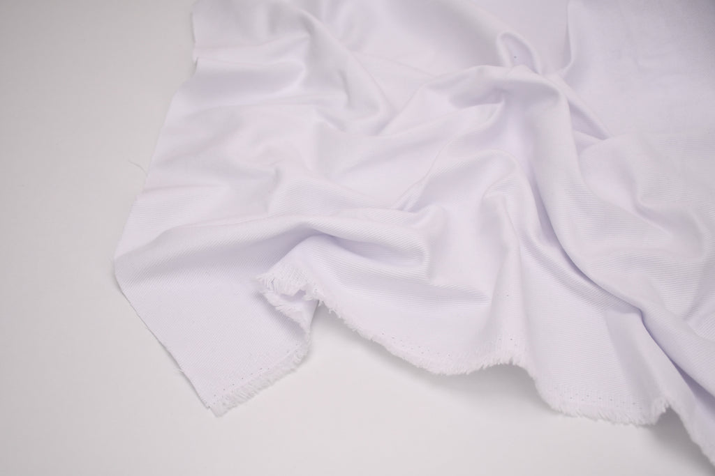 100% Cotton Bull Denim Fabric - Cloud White