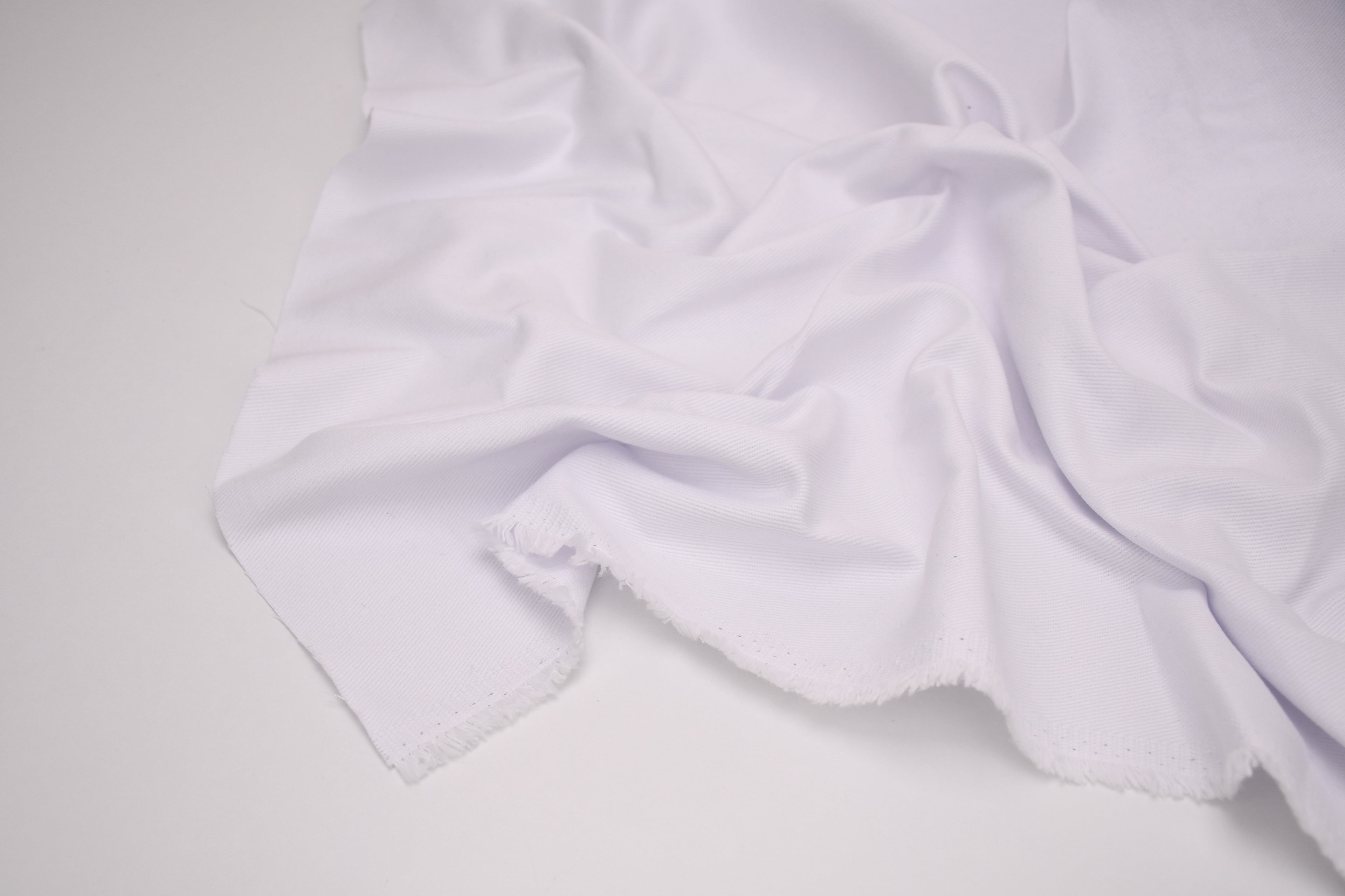 100% Cotton Bull Denim Fabric - Cloud White