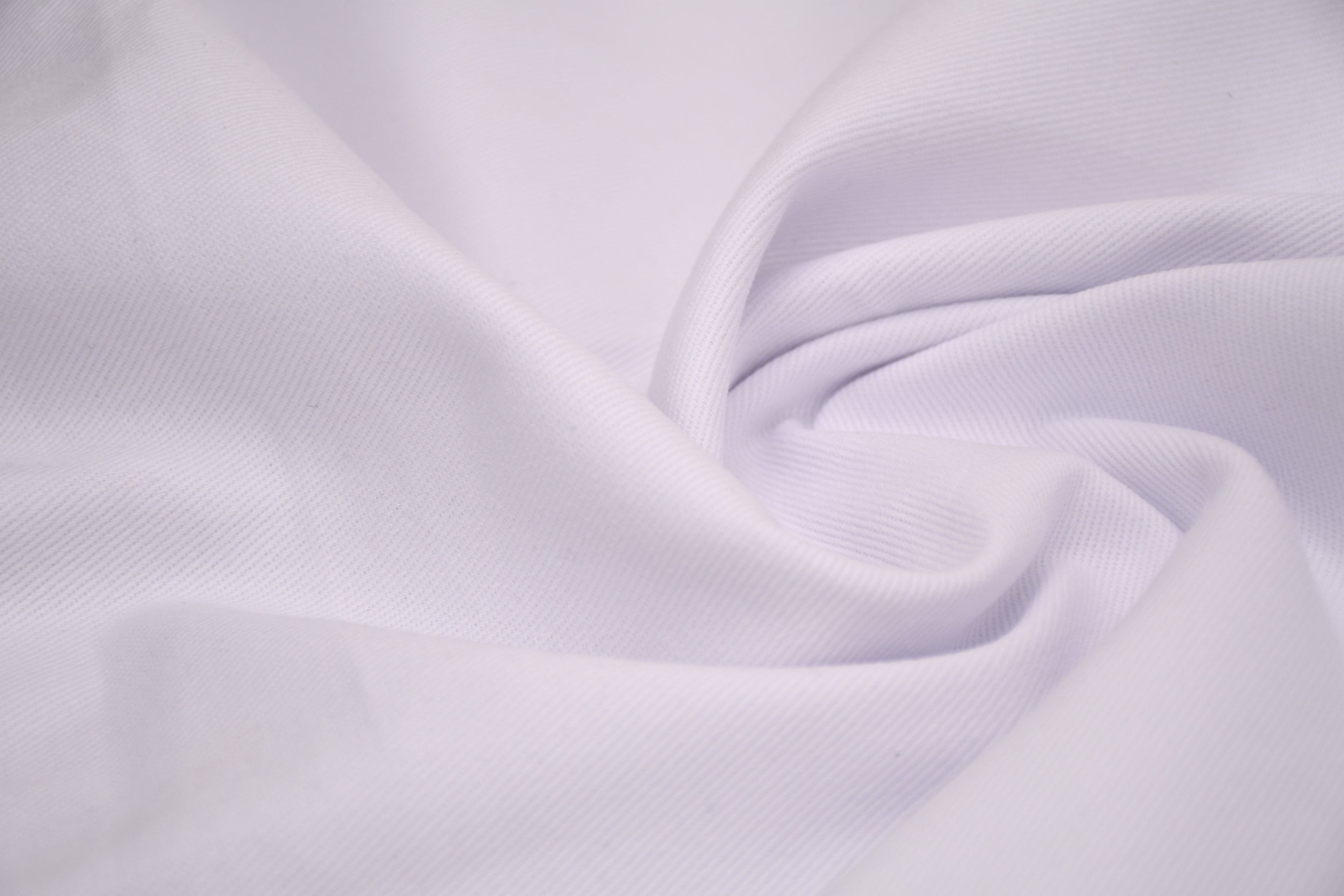 100% Cotton Bull Denim Fabric - Cloud White