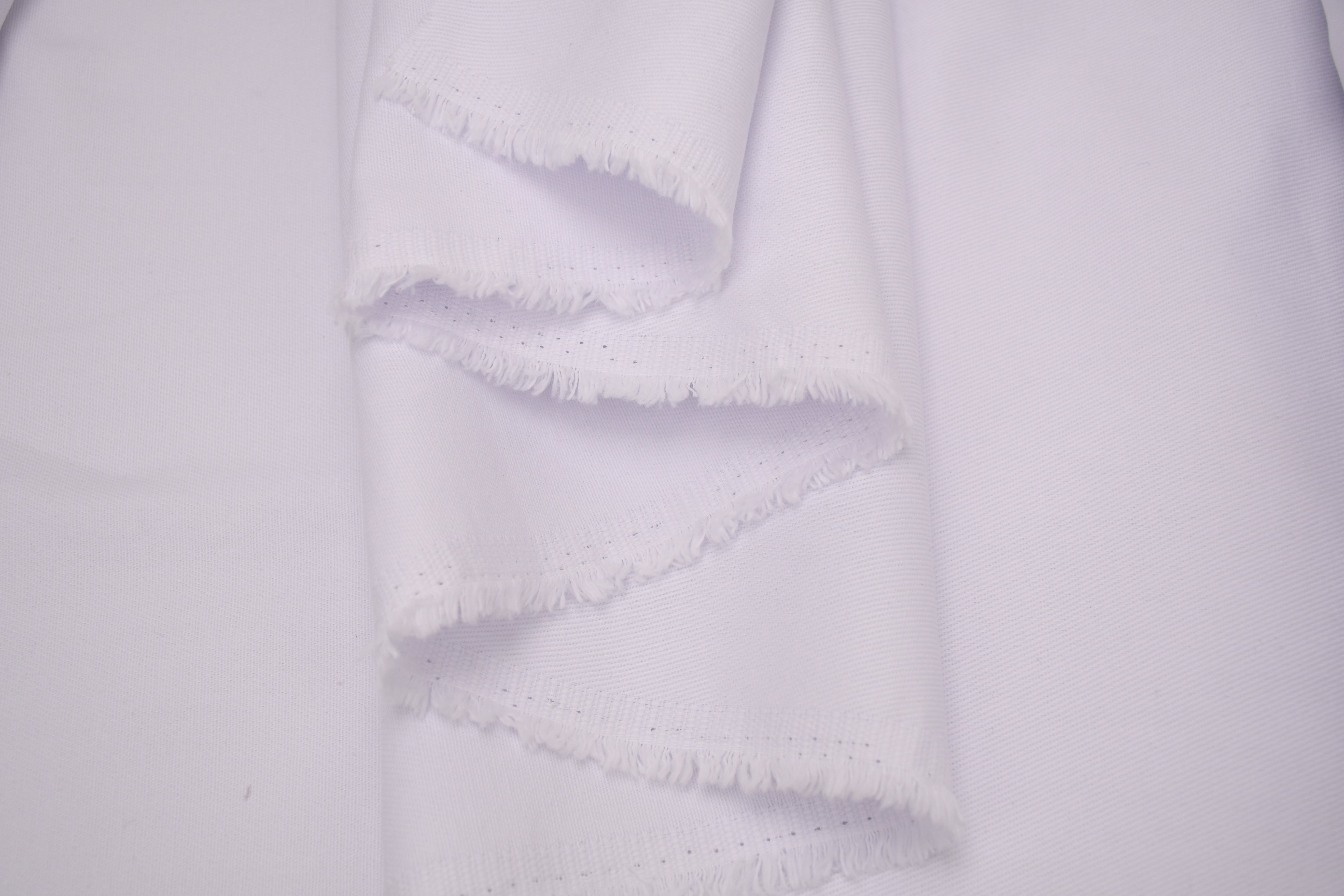 100% Cotton Bull Denim Fabric - Cloud White