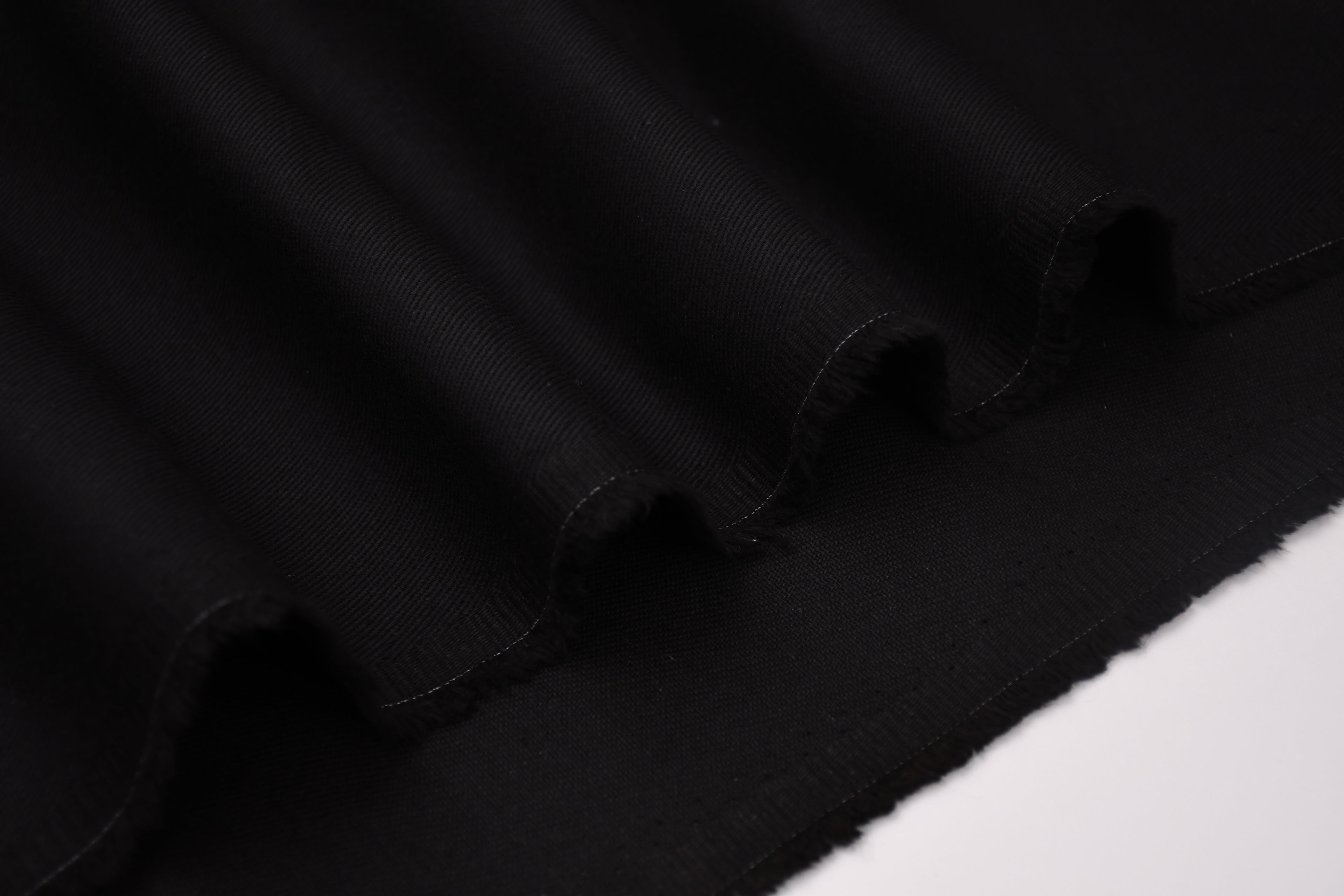 100% Cotton Bull Denim Fabric - Jet Black