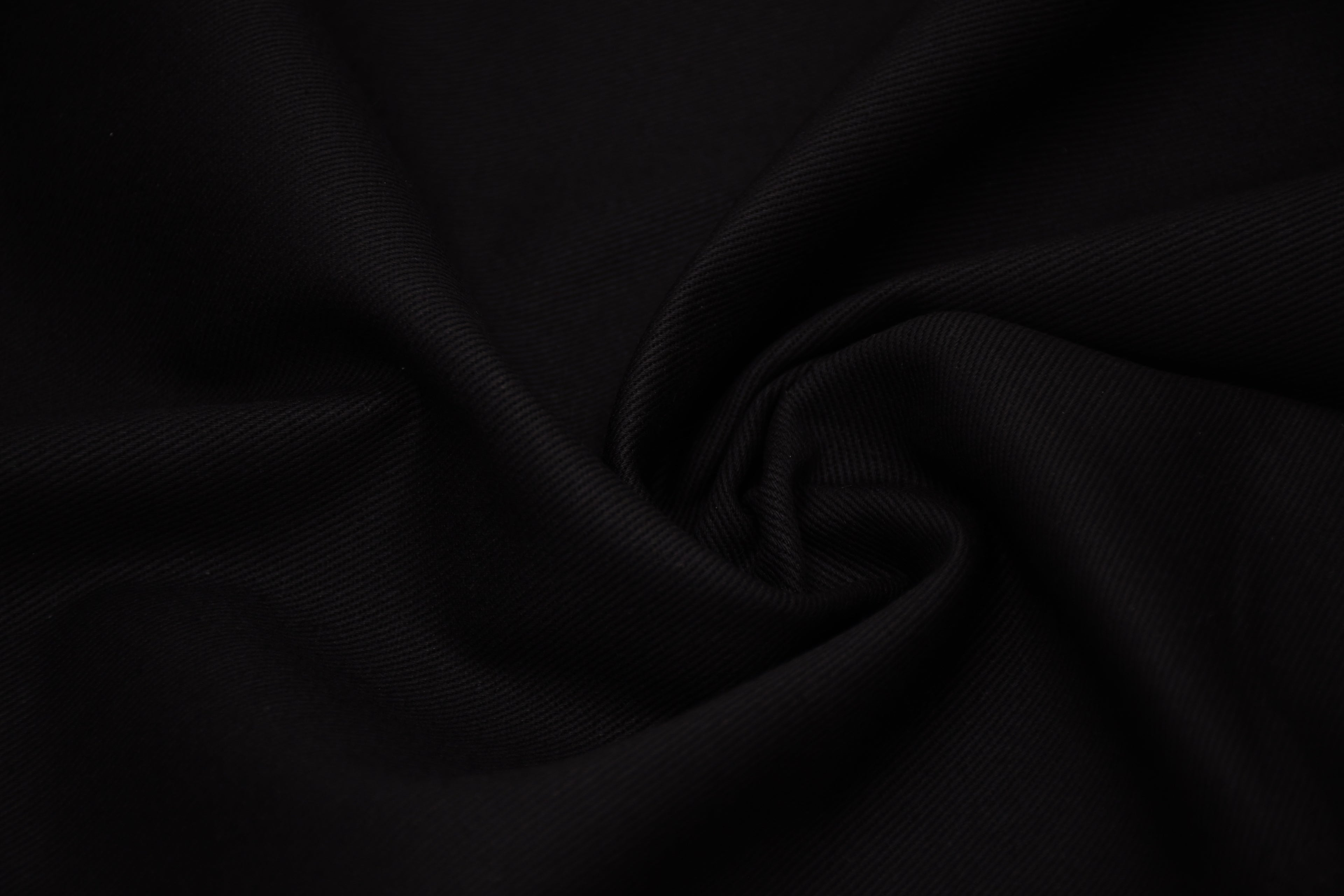 100% Cotton Bull Denim Fabric - Jet Black