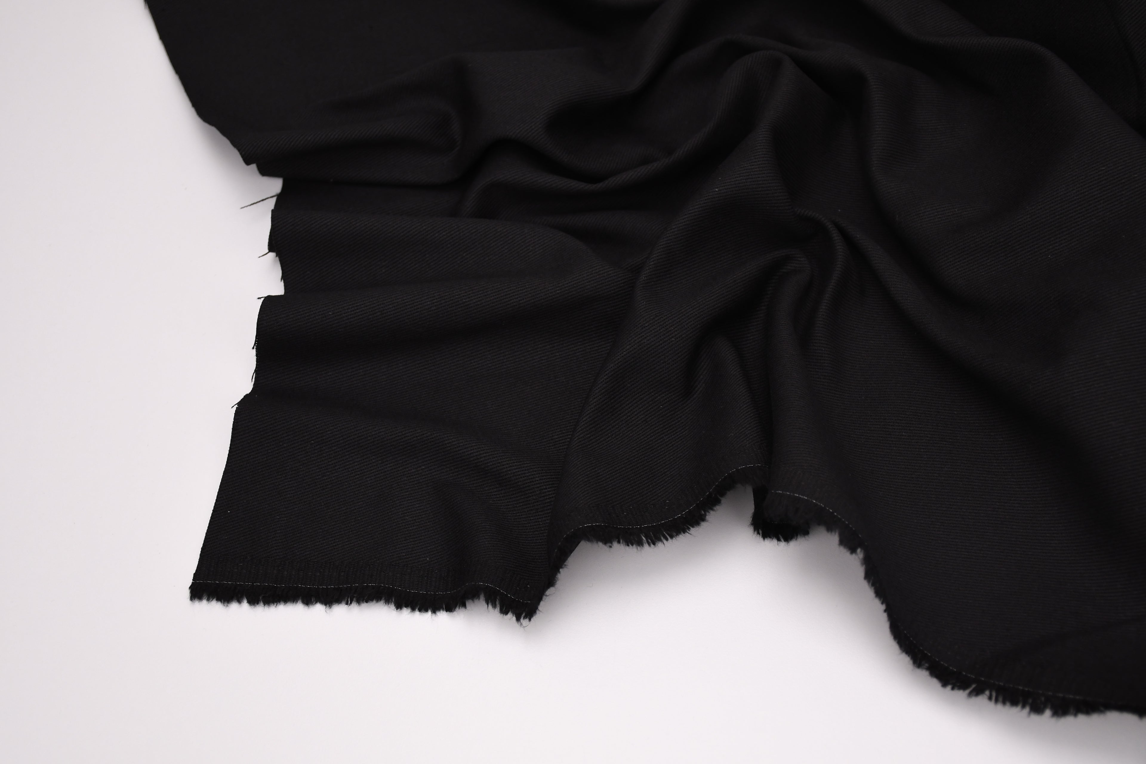 100% Cotton Bull Denim Fabric - Jet Black