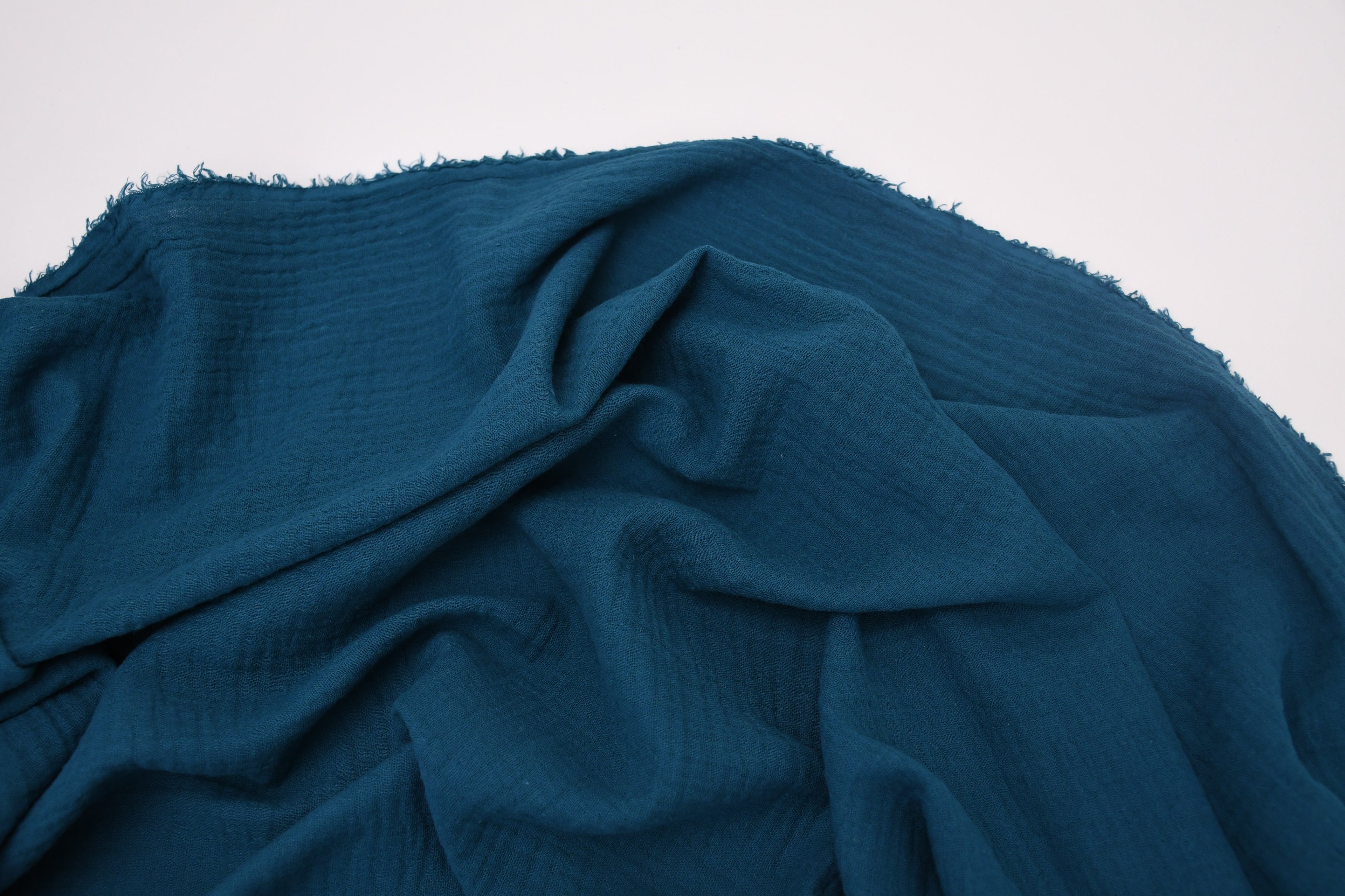 100% Cotton Double Gauze Muslin Fabric -  Petrol