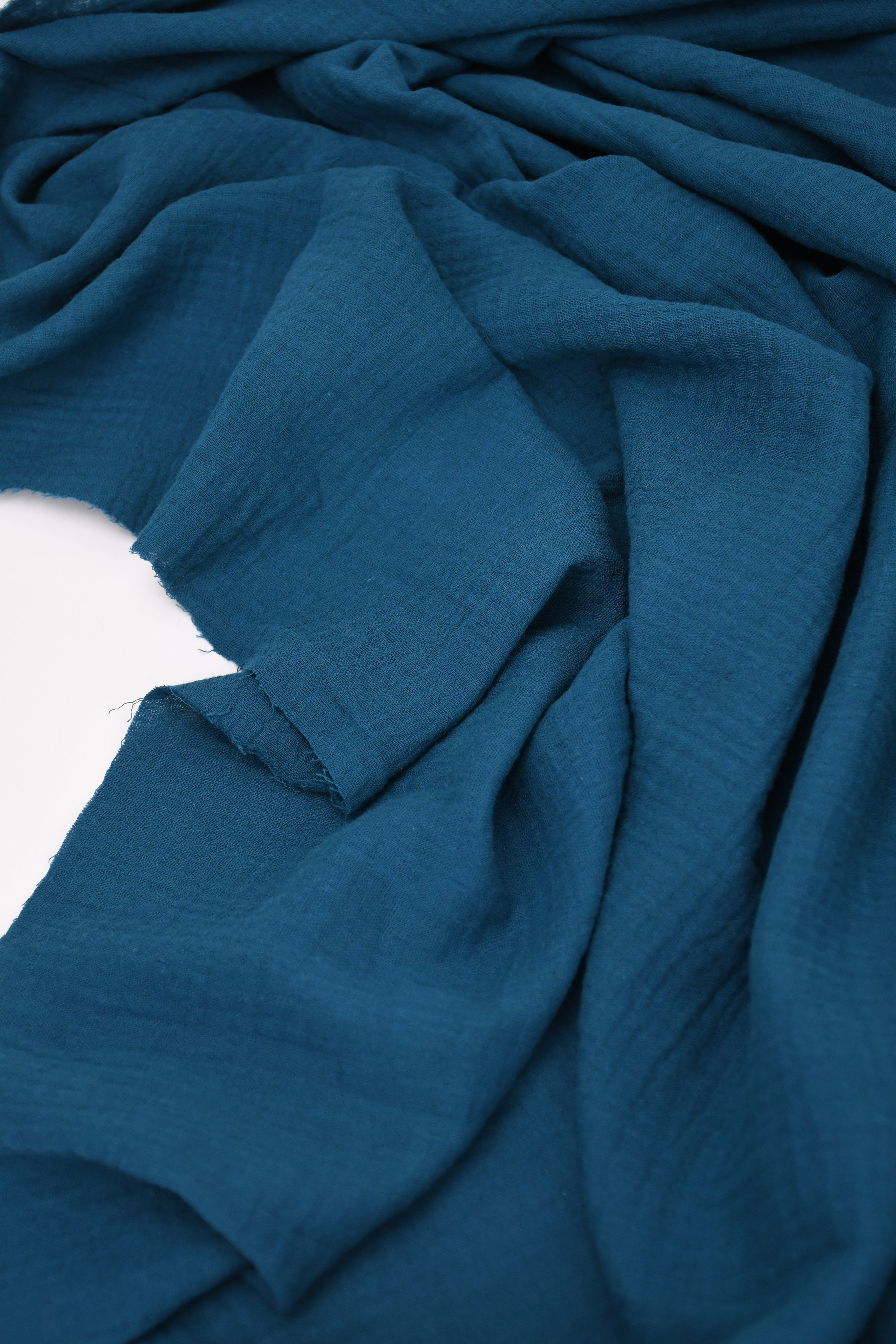 100% Cotton Double Gauze Muslin Fabric -  Petrol