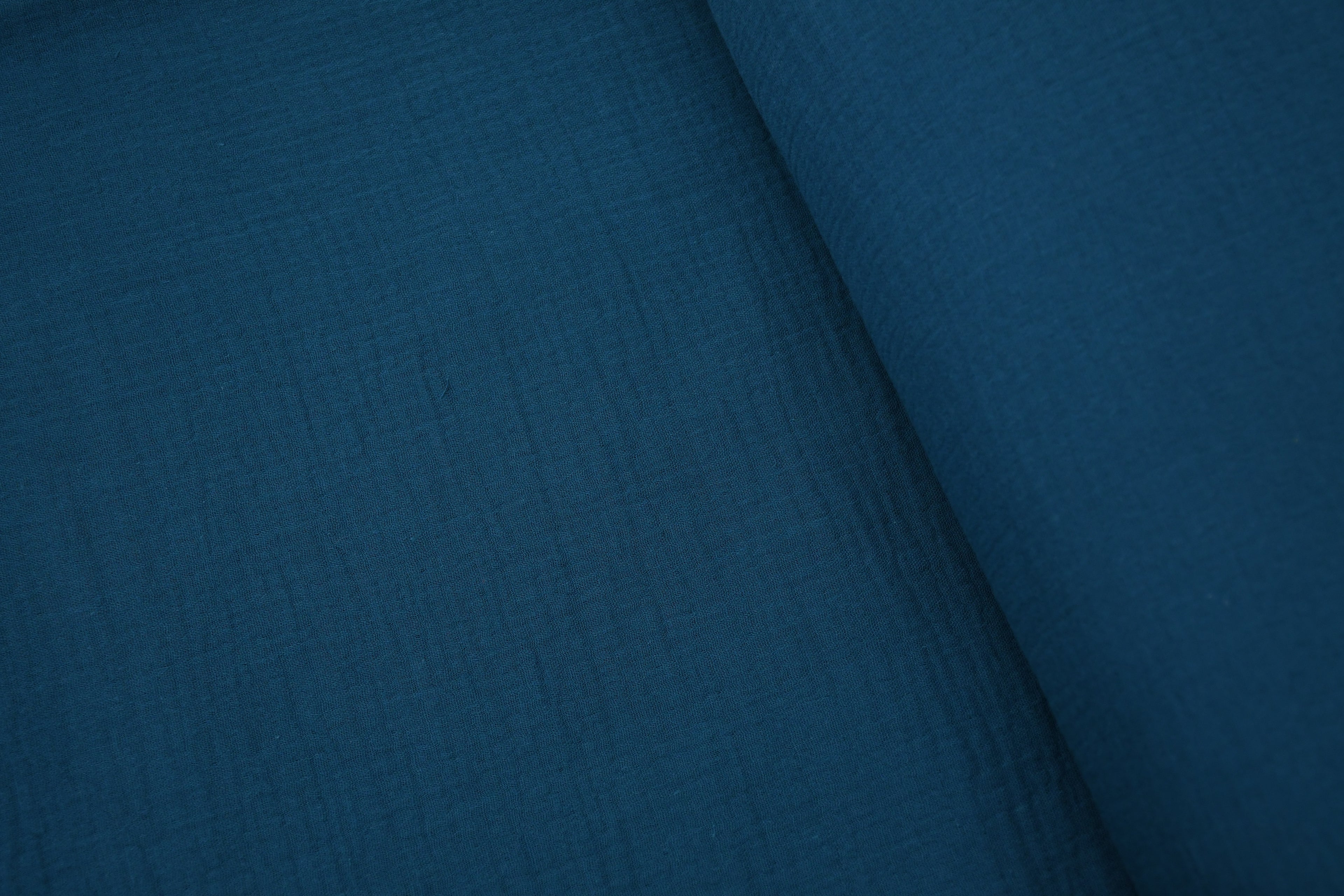 100% Cotton Double Gauze Muslin Fabric -  Petrol