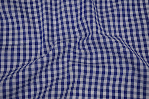 Gingham Checks Yarn-Dyed Cotton Fabric -  Royal Indigo