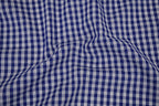 Gingham Checks Yarn-Dyed Cotton Fabric -  Royal Indigo
