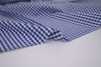 Gingham Checks Yarn-Dyed Cotton Fabric -  Royal Indigo