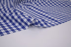 Gingham Checks Yarn-Dyed Cotton Fabric -  Royal Indigo