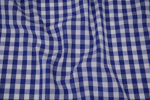 Gingham Checks Yarn-Dyed Cotton Fabric -  Royal Indigo