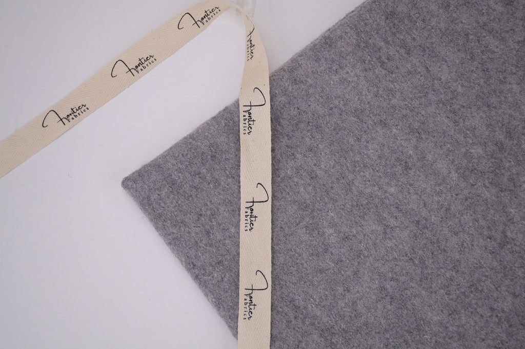 100% Pure Boiled Wool Coating Fabric - Heather Grey