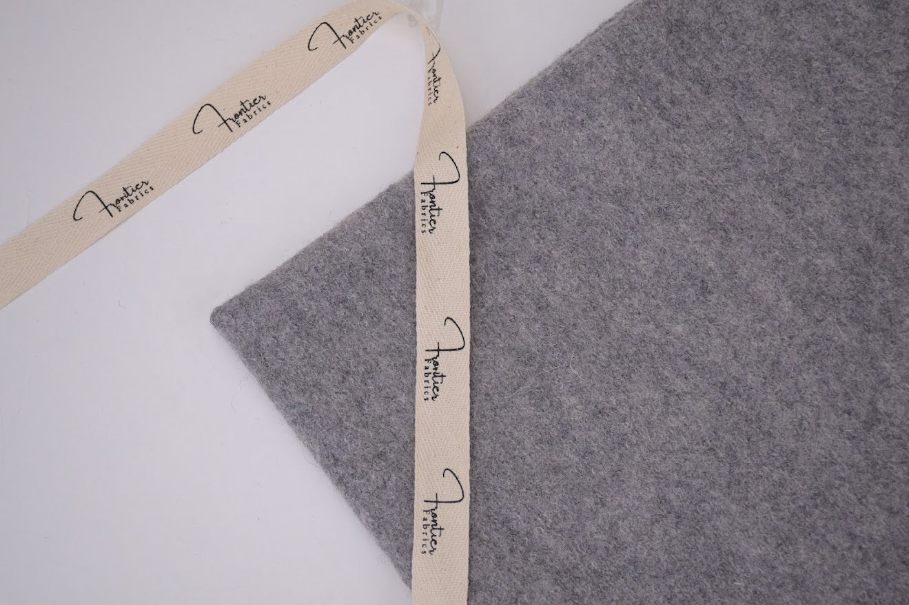 100% Pure Boiled Wool Coating Fabric - Heather Grey