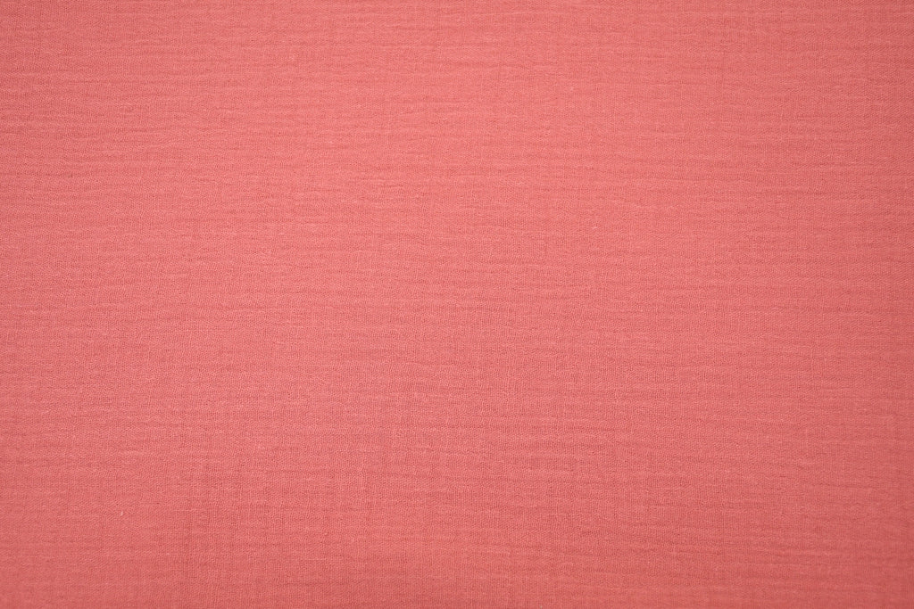 100% Cotton Double Gauze Muslin Fabric - Coral Pink