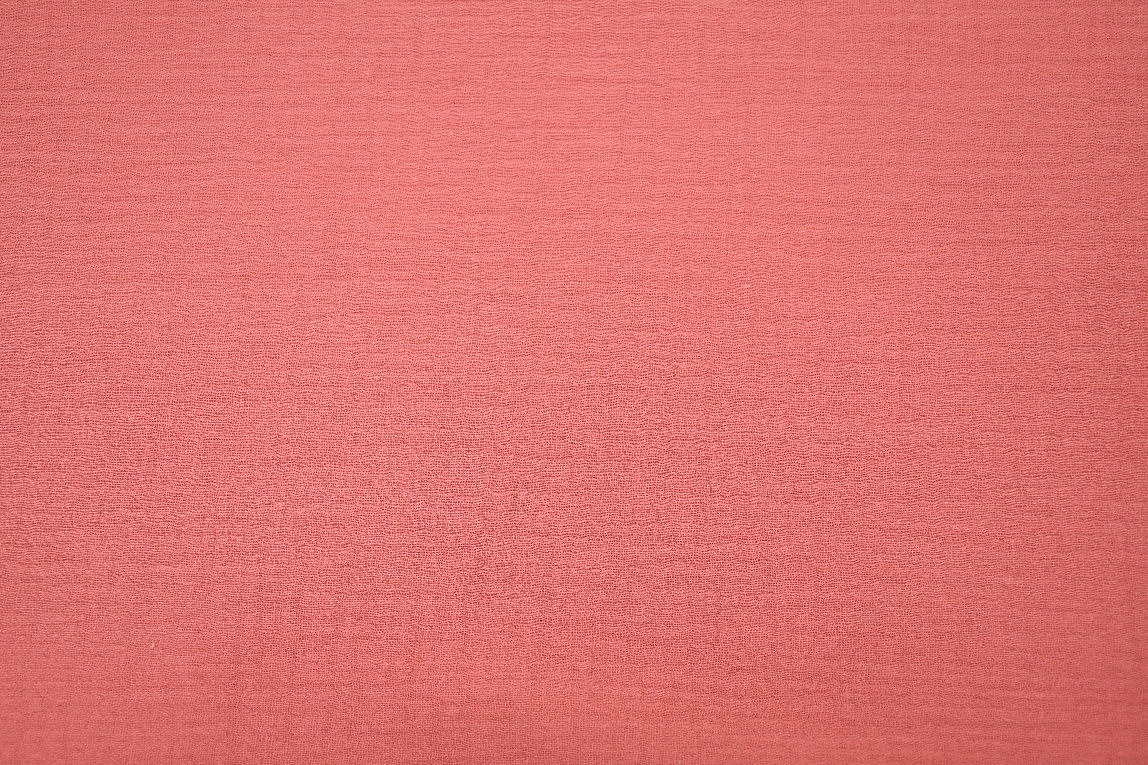 100% Cotton Double Gauze Muslin Fabric - Coral Pink