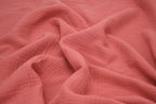 100% Cotton Double Gauze Muslin Fabric - Coral Pink