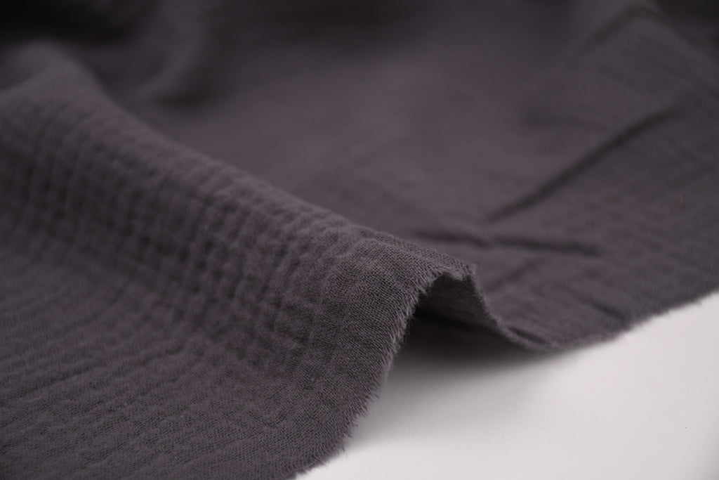 100% Cotton Double Gauze Muslin Fabric - Gunmetal