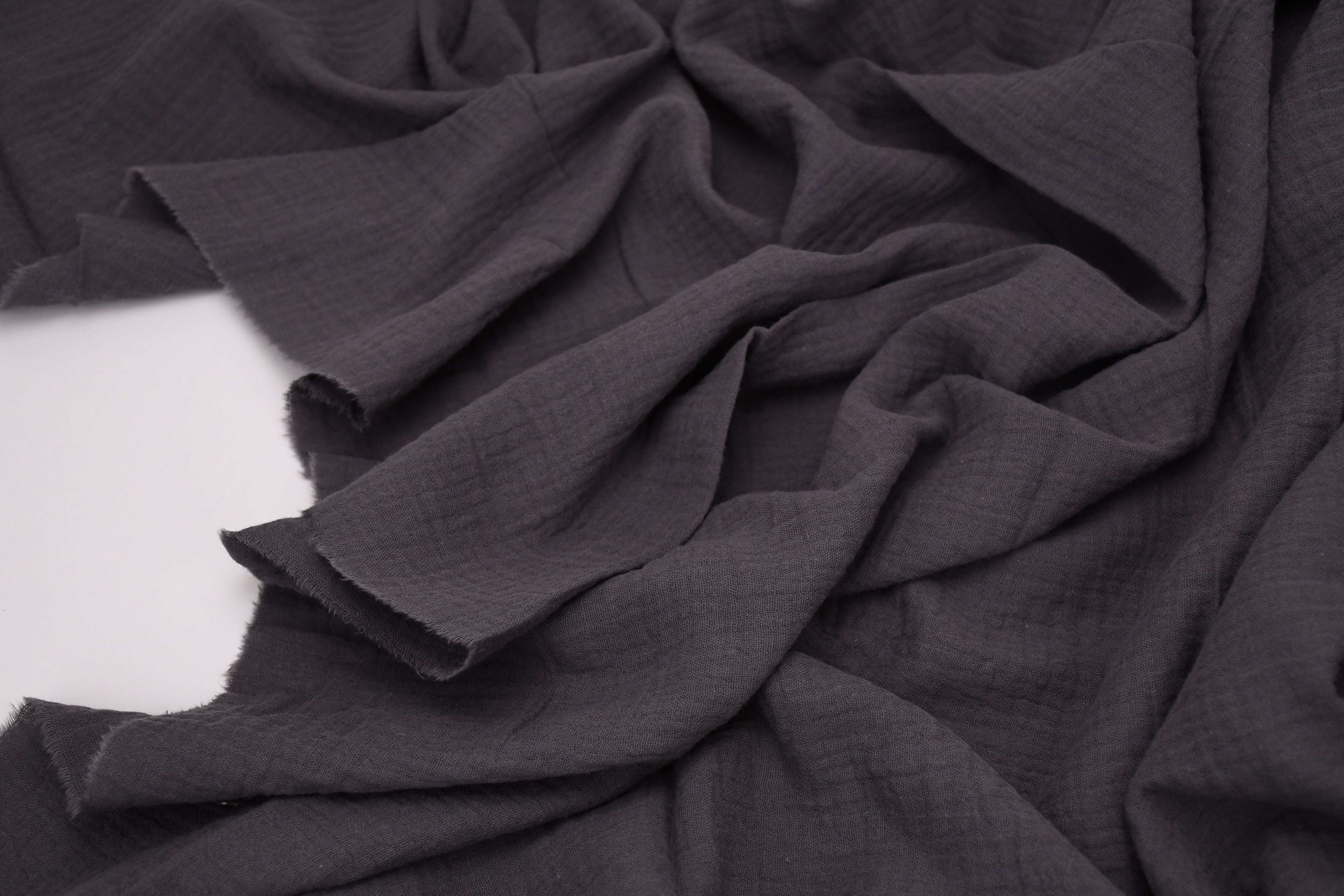 100% Cotton Double Gauze Muslin Fabric - Gunmetal