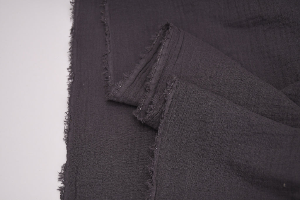 100% Cotton Double Gauze Muslin Fabric - Gunmetal