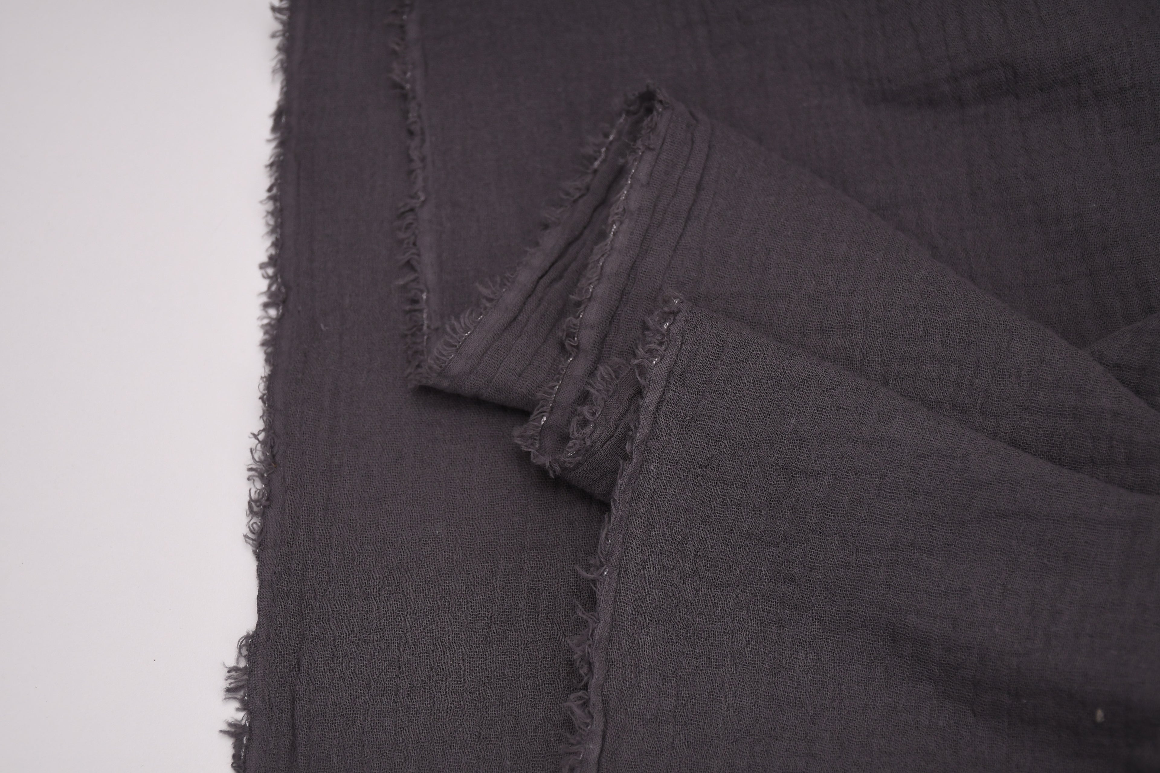 100% Cotton Double Gauze Muslin Fabric - Gunmetal