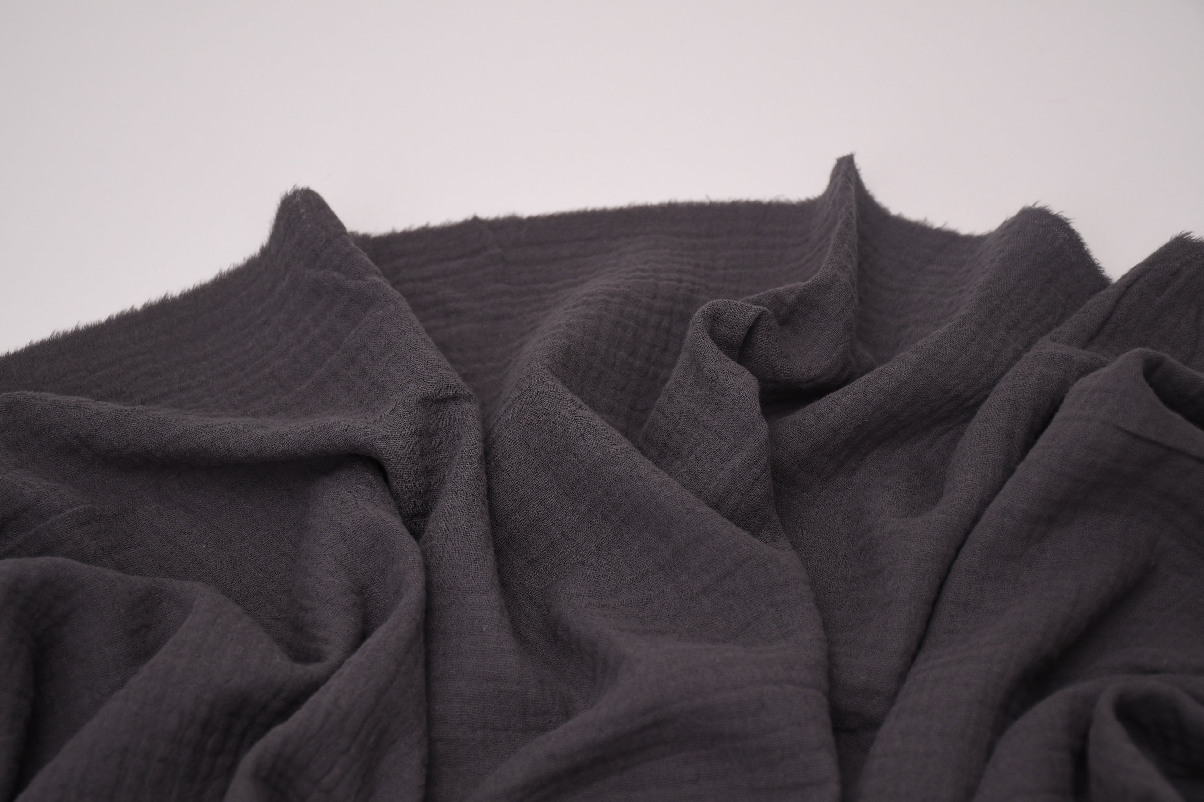 100% Cotton Double Gauze Muslin Fabric - Gunmetal