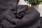 100% Cotton Double Gauze Muslin Fabric - Gunmetal