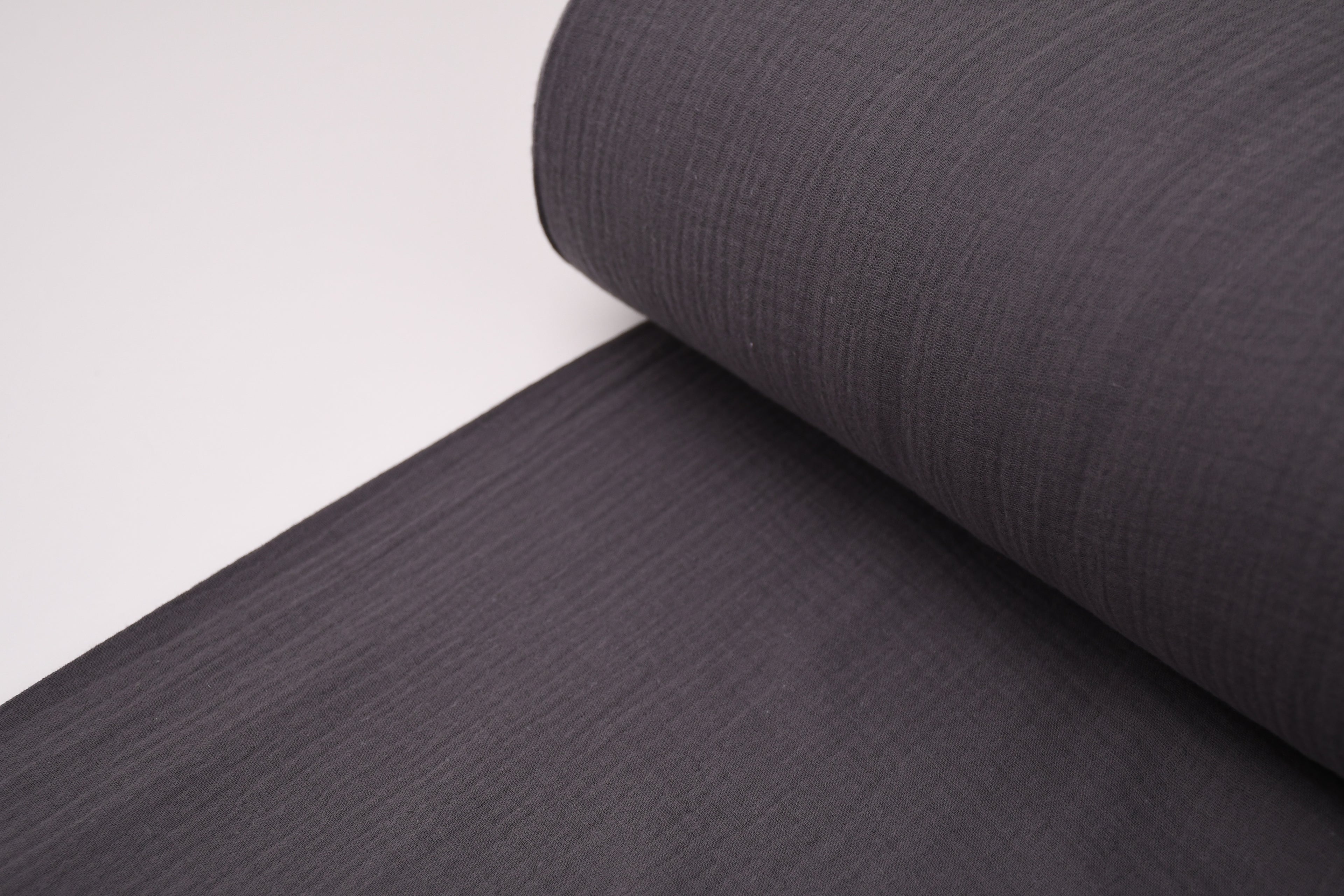 100% Cotton Double Gauze Muslin Fabric - Gunmetal