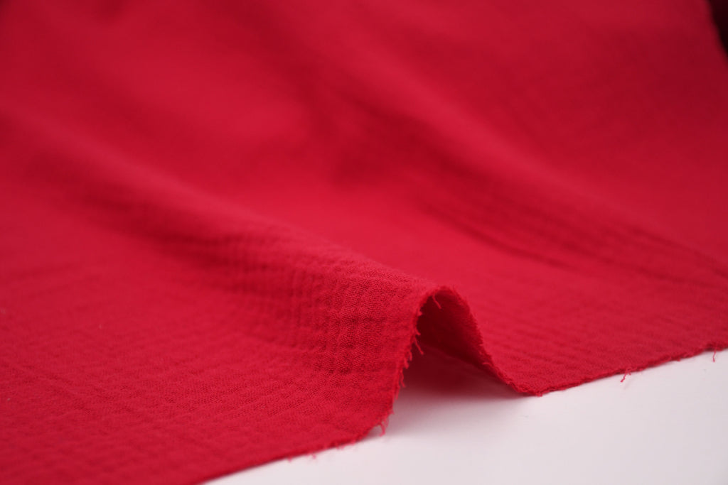100% Cotton Double Gauze Muslin Fabric - Red