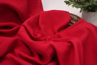 100% Cotton Double Gauze Muslin Fabric - Red