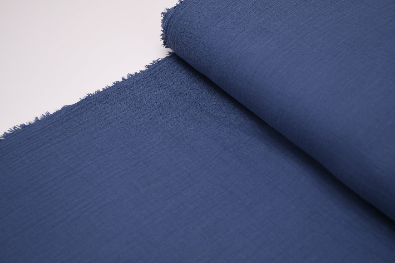 100% Cotton Double Gauze Muslin Fabric - Light Navy