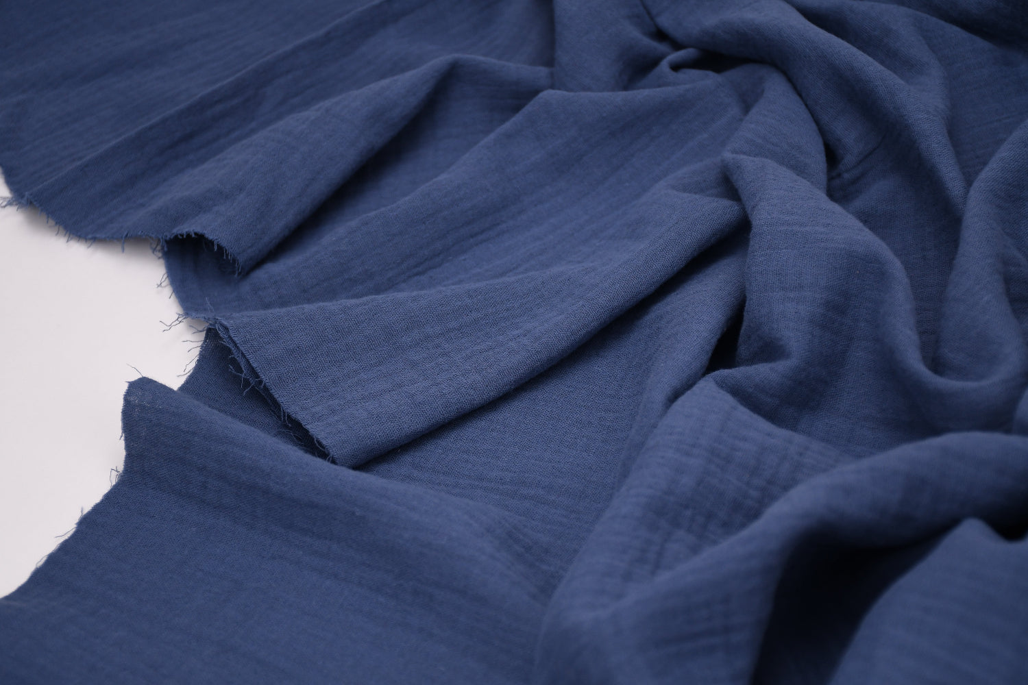 100% Cotton Double Gauze Muslin Fabric - Light Navy