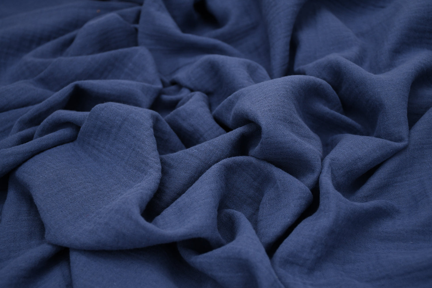 100% Cotton Double Gauze Muslin Fabric - Light Navy