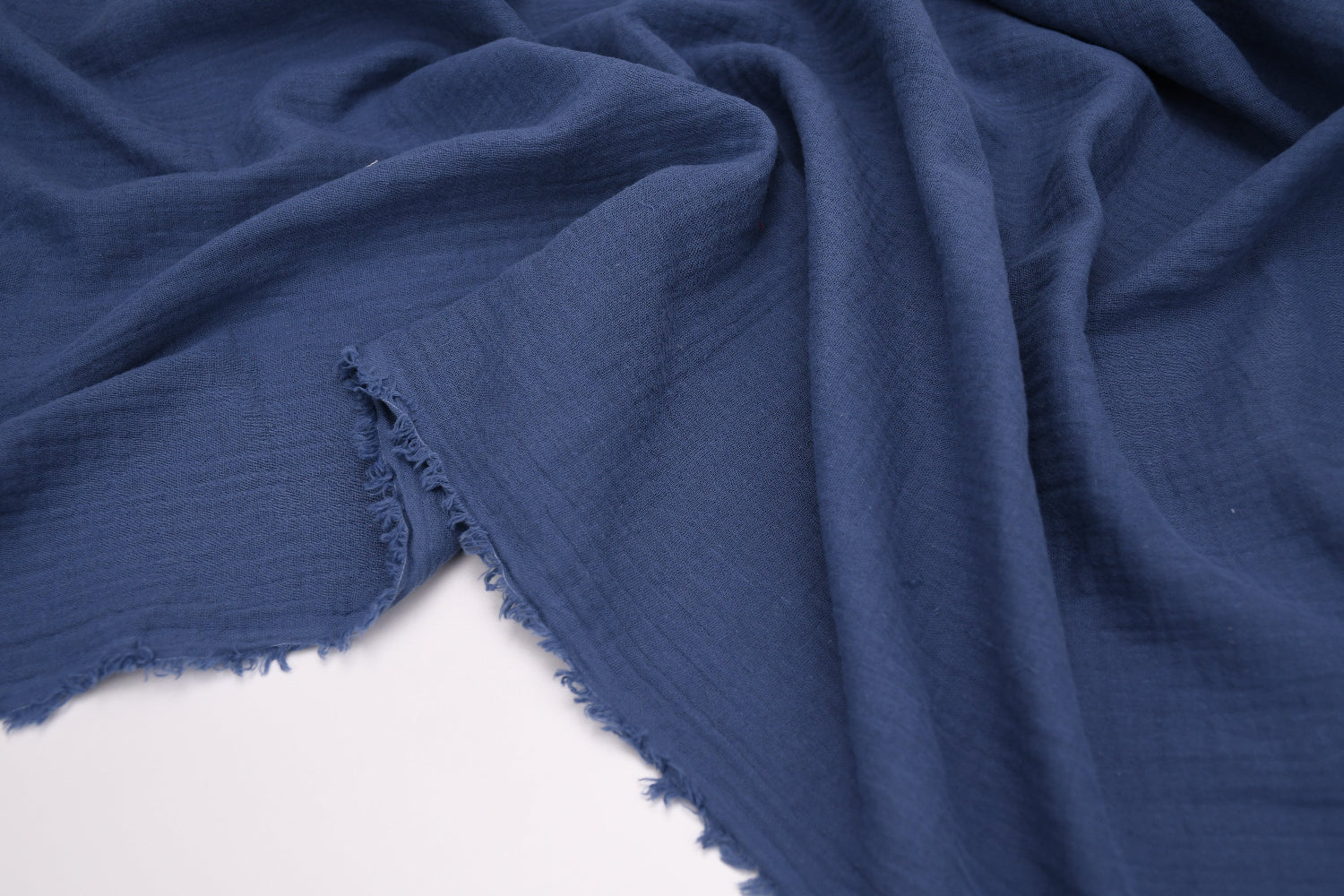 100% Cotton Double Gauze Muslin Fabric - Light Navy